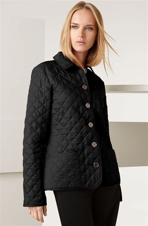 burberry womens black quilted jacket|Burberry quilted jacket nordstrom.